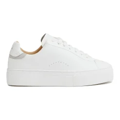 New REISS Francesca Leather Low-Top Trainers