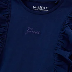 New GUESS Frilled Trim Logo Top