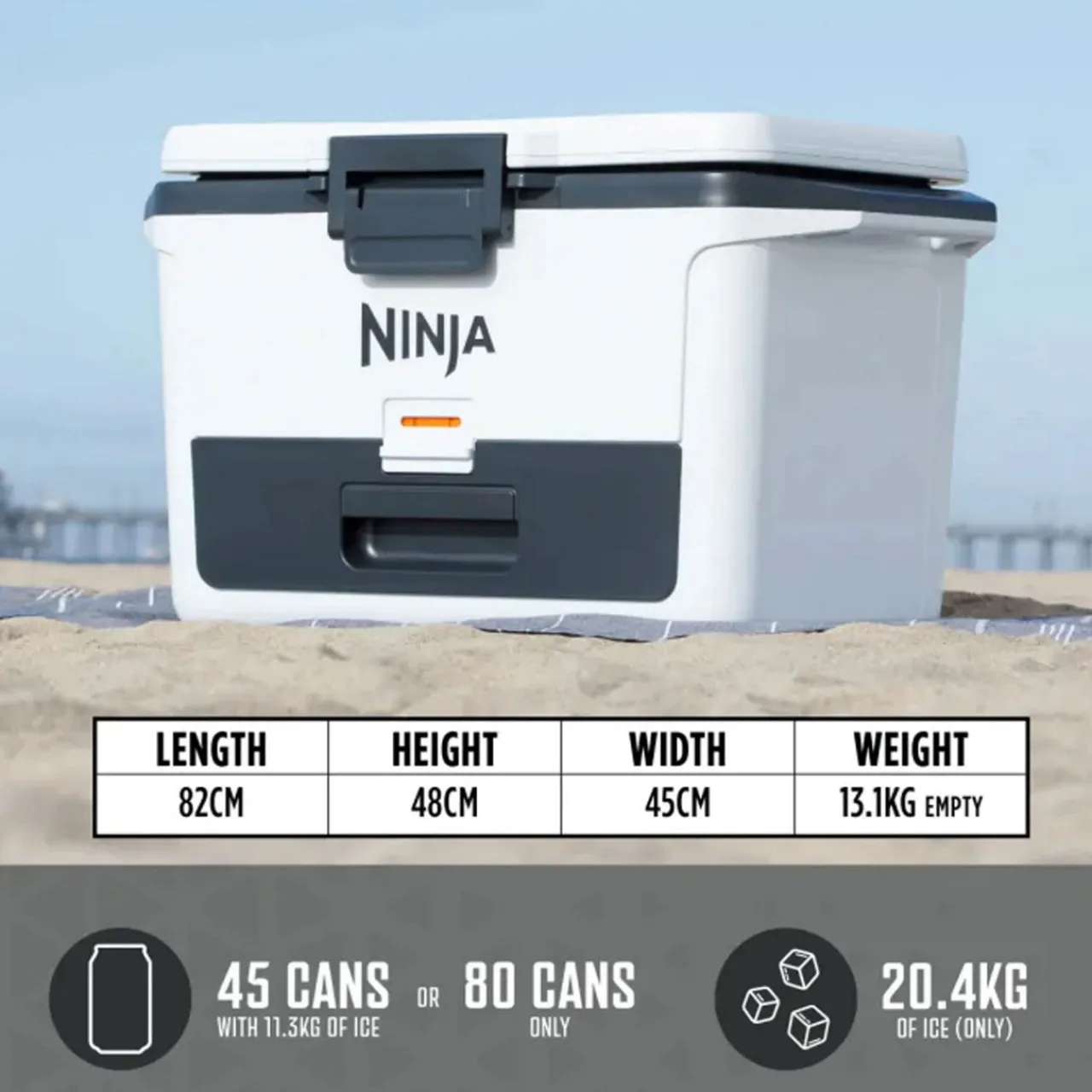 Online NINJA FrostVault 47L Hard Cooler, Cloud White