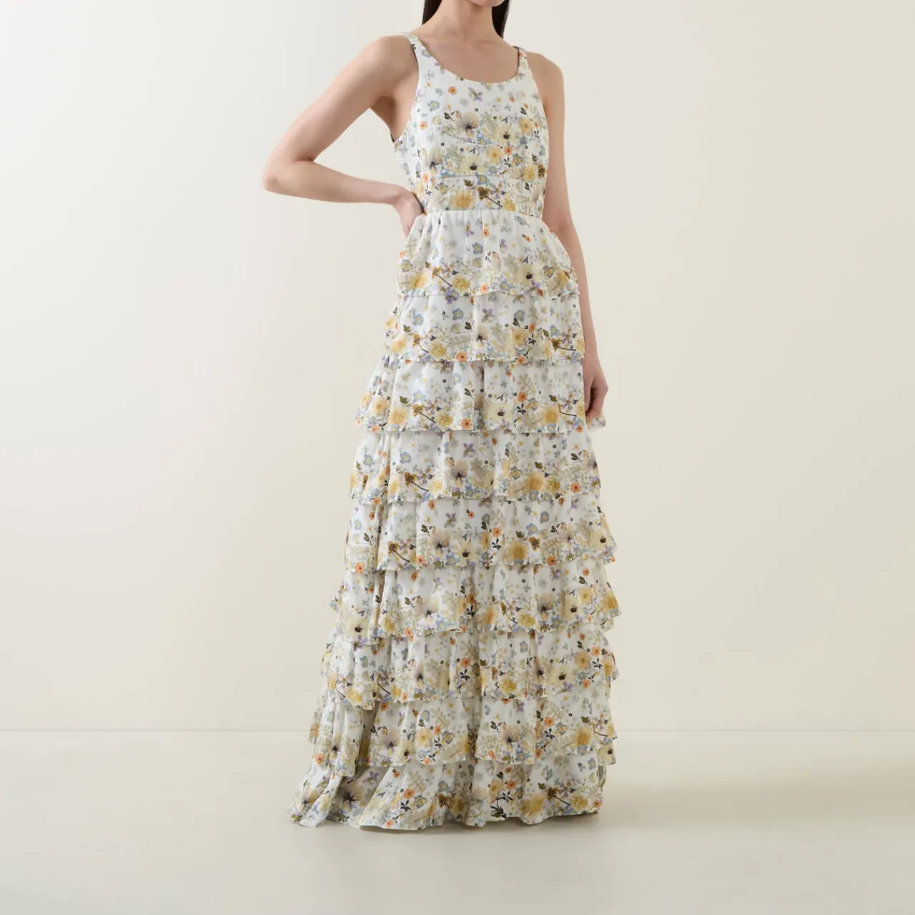 Hot MUNTHE Fruma Silk Floral Tiered Dress