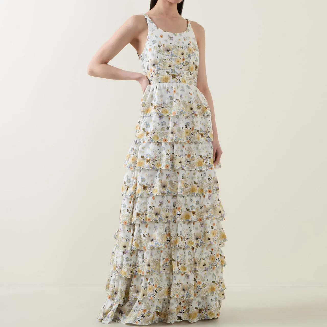 Hot MUNTHE Fruma Silk Floral Tiered Dress