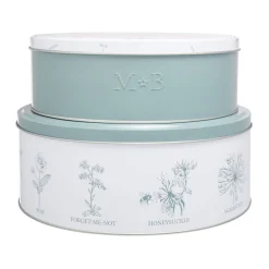 Garden Set of Two Cake Tins Flowers