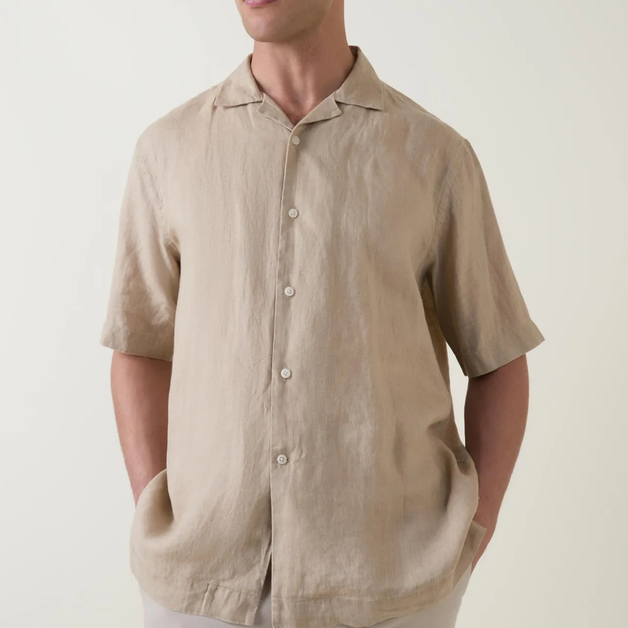 Outlet BOGGI MILANO Garment-Dyed Linen Shirt