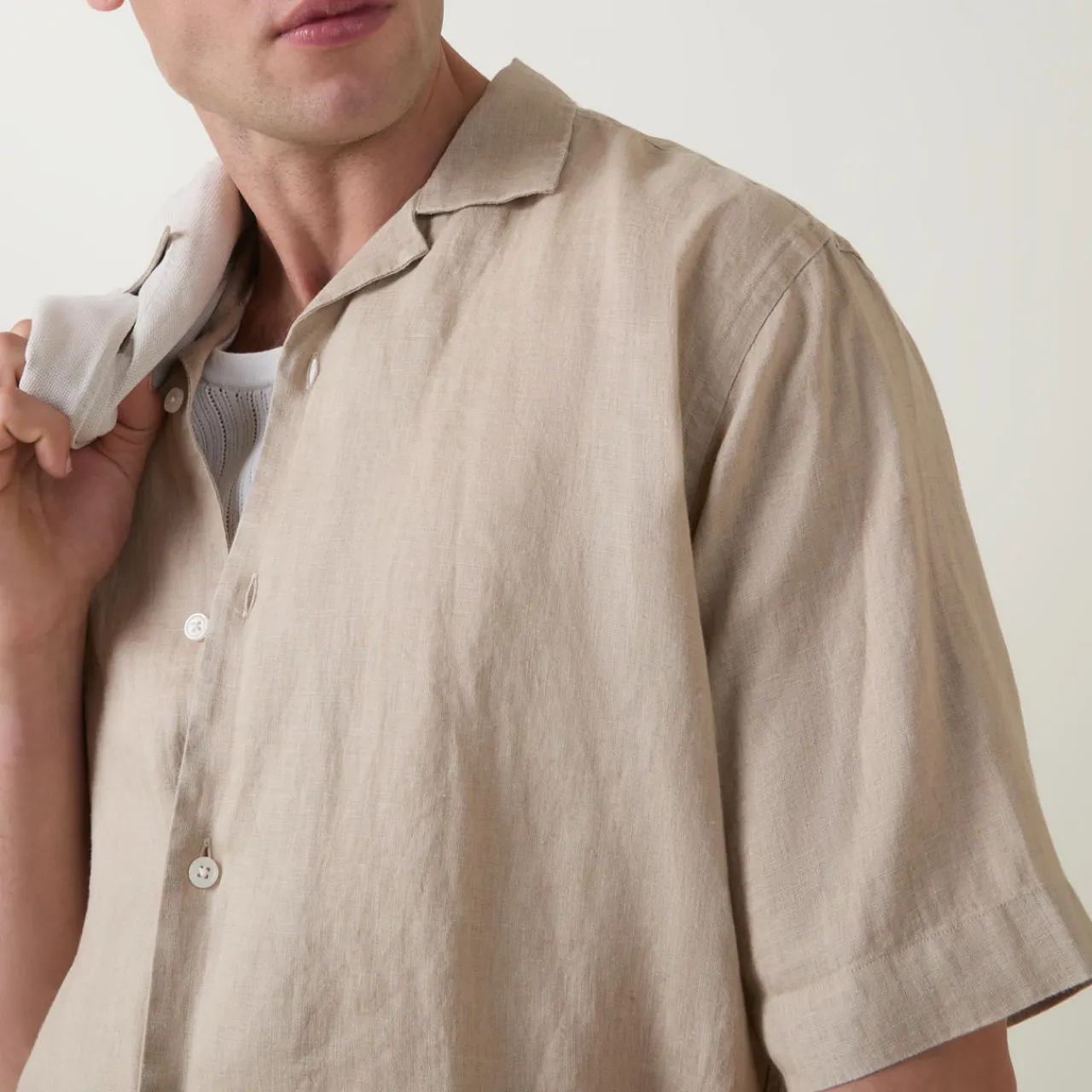 Outlet BOGGI MILANO Garment-Dyed Linen Shirt