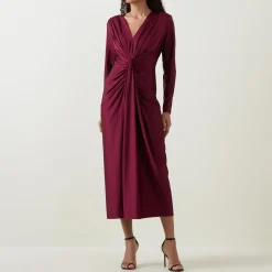 Gathered Draped Fitted Dress