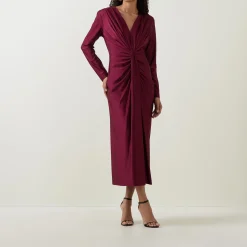 Gathered Draped Fitted Dress