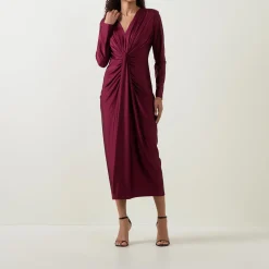 Hot JOSEPH RIBKOFF Gathered Draped Fitted Dress