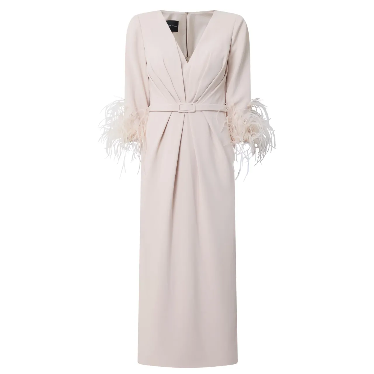 Best COUTURE CLUB Gathered Feather-Trim Dress