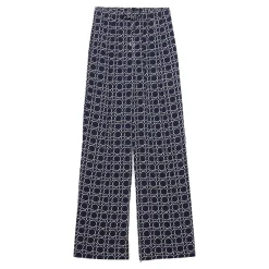 Geometric Printed Wide Leg Trousers