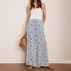 Hot MINT VELVET Geometric Tile Wide-Leg Trousers
