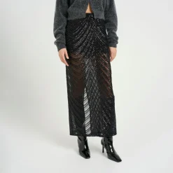 Fashion GESTUZ Glira Sequin Embellished Flared Skirt