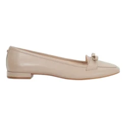 Online DUNE LONDON Glows Leather Square Toe Bow Trim Loafers
