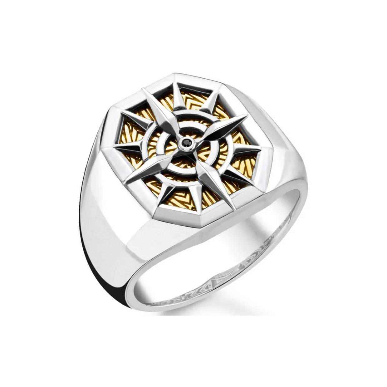 Gold Plated Compass Ring