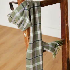 Fashion FOXFORD Green and Mink Lambswool Scarf