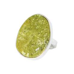 Hot JIGSAW Green Jasper Disc Ring