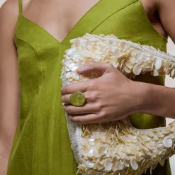 Hot JIGSAW Green Jasper Disc Ring