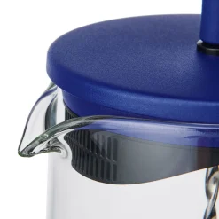 Gyro 4-Cup Glass Spinning Tea Infuser with Blue Lid 1.25L