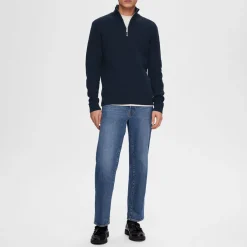 Best SELECTED HOMME Half-Zip Knitted Sweater