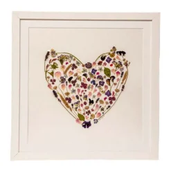Best PRESSED FLOWERS BY NELL Happy Heart Framed Fine Art Print