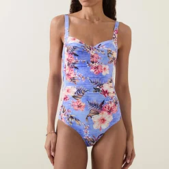 New SEA LEVEL Hawaii Ruched Floral Swimsuit