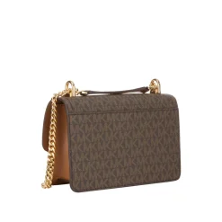 Heather Logo Canvas Shoulder Bag