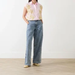Sale ESSENTIEL ANTWERP Higg Rhinestone Wide Leg Jeans