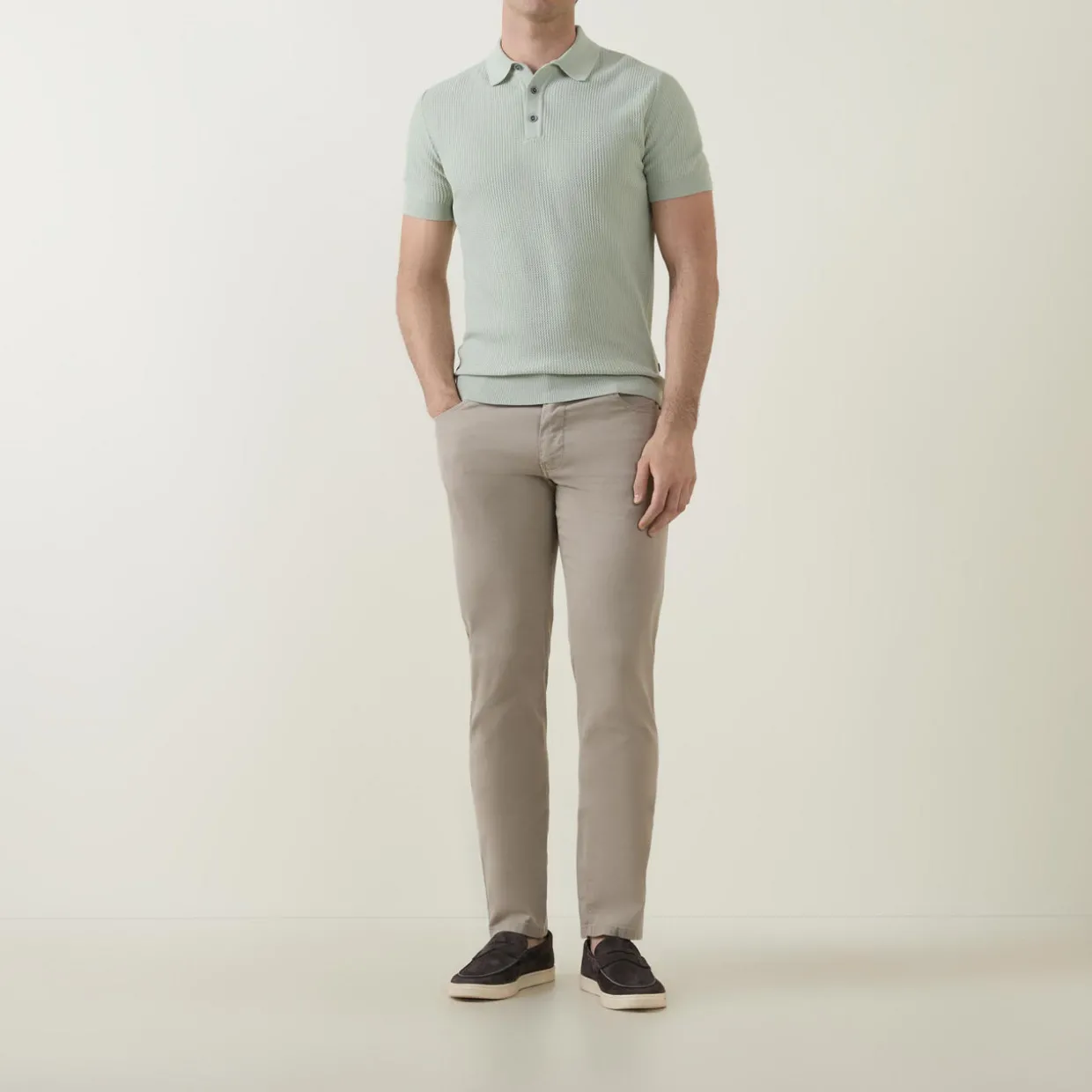 High Performance Micro Structure Slim Leg Chinos