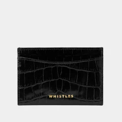 High Shine Croc-Effect Cardholder