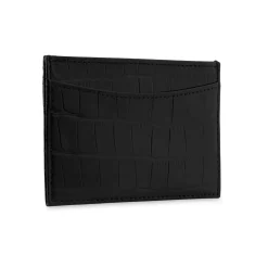 High Shine Croc-Effect Cardholder