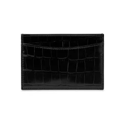 High Shine Croc-Effect Cardholder