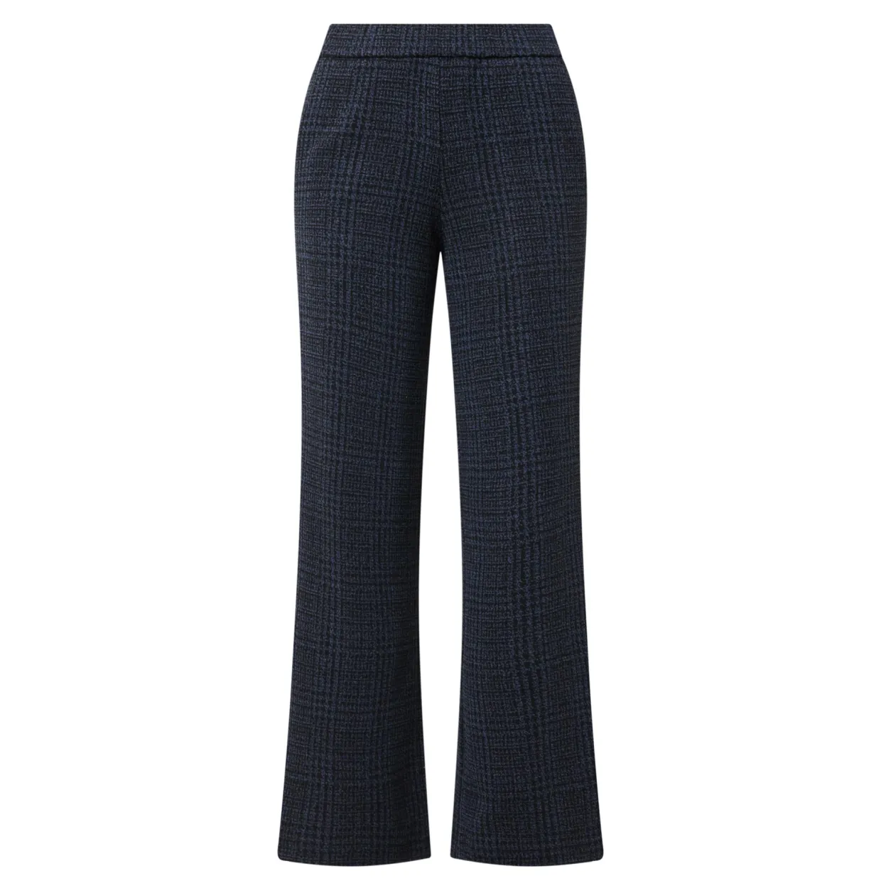 High-Rise Check Wide Leg Trousers