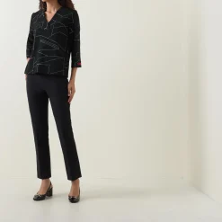 High-Rise Cropped Straight Leg Trousers