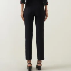 High-Rise Cropped Straight Leg Trousers