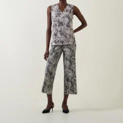 High-Rise Snake Cropped Jeans