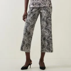 High-Rise Snake Cropped Jeans