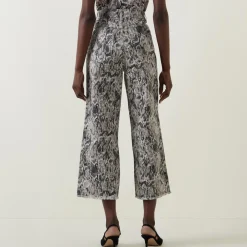 High-Rise Snake Cropped Jeans