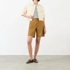 High-Rise Twill Shorts