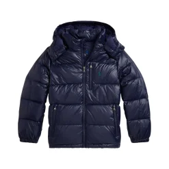 Discount POLO RALPH LAUREN Hooded Pony Logo Glossed Down Jacket 6-14 Years