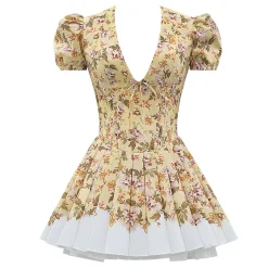 Outlet HOUSE OF CB Imani Floral Pleated Mini Dress