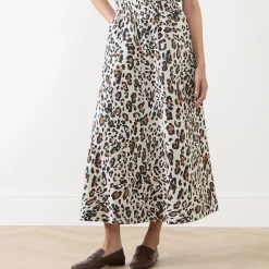 Ingina Leopard Print Flared Skirt