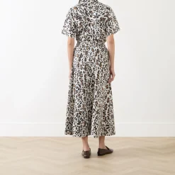 Ingina Leopard Print Flared Skirt