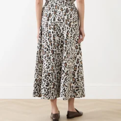 Ingina Leopard Print Flared Skirt