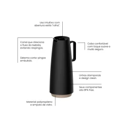 Internal Glass Container Thermal Flask 1L