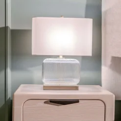 Clearance MINDY BROWNES Isaac Glass Base Table Lamp