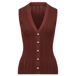 Ivy Pointelle Knitted Waistcoat