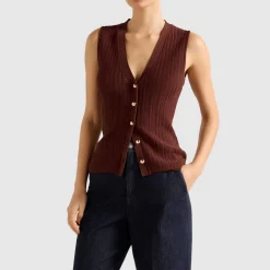 Ivy Pointelle Knitted Waistcoat