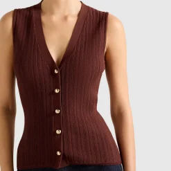 Ivy Pointelle Knitted Waistcoat