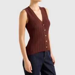 Ivy Pointelle Knitted Waistcoat