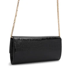 Jessica Croc-Embossed Clutch