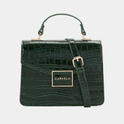 Jessica Croc-Embossed Crossbody Bag